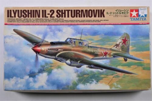 TAMIYA: A 1:48 scale Ilyushin IL-2 Shturmovik boxed model kits