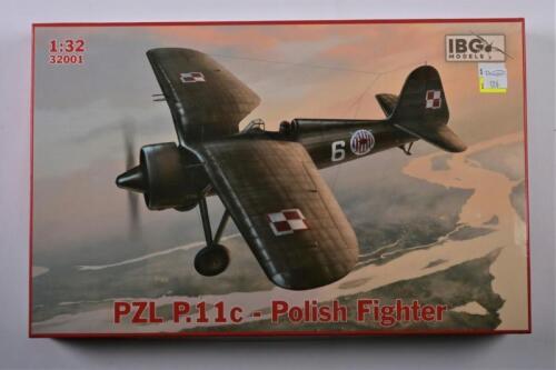 IBG MODELS: A 1:32 scale PZL P.11c Polish Fighter boxed model kit