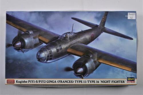 HASEGAWA: A 1:72 scale Kugisho P1Y1-S/P1Y2 Ginga (FRANCES) Type 11/Type 16 "Night fighter" boxed model kit