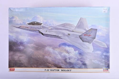 HASEGAWA: A 1:48 scale F-22 Raptor "ROLLOUT" boxed model kit