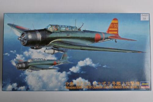 HASEGAWA: A 1:48 scale Nakajima B5N2 Type 97 Carrier attack bomber (KATE) Model 3 boxed model kit