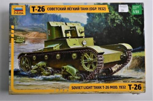 ZVEZDA: A 1:35 scale Soviet light tank T-26 Mod. 1932 boxed model kit