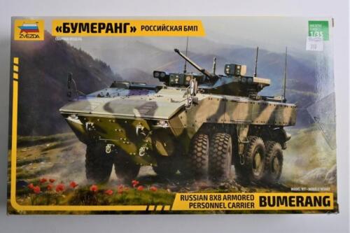 ZVEZDA: A 1:35 scale "Bumerang" Russian 8x8 armoured personnel carrier boxed model kit