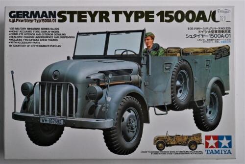 TAMIYA: A 1:35 scale German Steyr Type1500A/01 s.dl.Pkw SteyrTyp1500A/01 boxed model kit