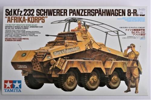 TAMIYA: A 1:35 scale German 8-wheeled heavy armoured car Sd. Kfz.232 Schwerer Panzerspahwagen 8-RAD "Afrika-Korps" boxed model kit