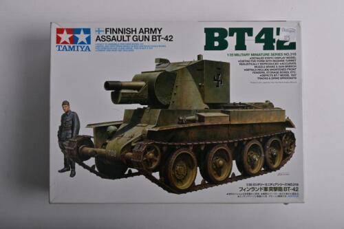 TAMIYA: A 1:35 scale Finnish Army assault gun BT-42 boxed model kit