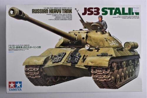 TAMIYA: A 1:35 scale, Russian heavy tank JS3 STALIN, boxed model kit by Tamiya, refer to photographs for completeness and condition.