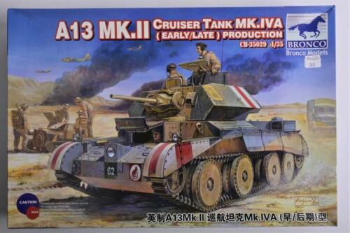 BRONCO: A 1:35 scale A13 MK.II/MK.IVA Cruiser tank early/late production boxed model kit