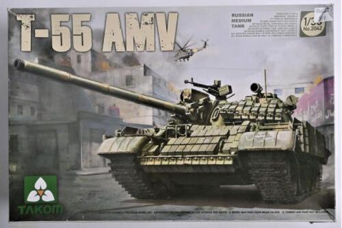 TAKOM: A 1:35 scale Russian medium tank T-55 AMV boxed model kit