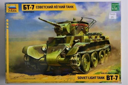 ZVEZDA: A 1:35 scale Soviet light tank BT-7 boxed model kit