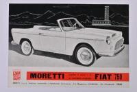MORETTI: A rare factory Moretti S.p.A. Fiat 750 Coupe and Spyder single sheet double sided sales brochure - 2