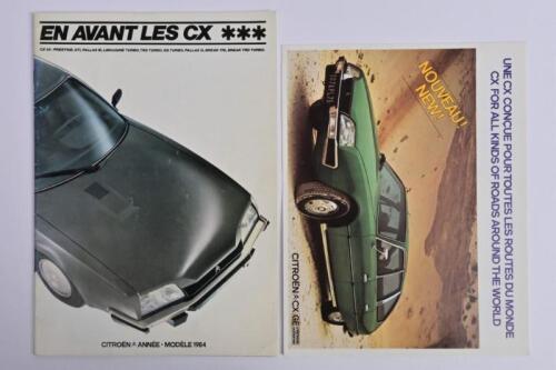 CITROEN: Two Citroen CX sales brochures. 1976 CITROEN CX colour brochure