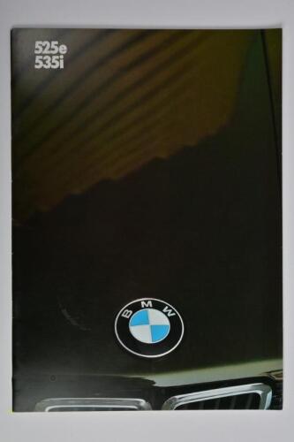BMW: A 1986 BMW 525e & 535i (E28) colour sales brochure. Australian specifications showing BMW models with Victorian number plates