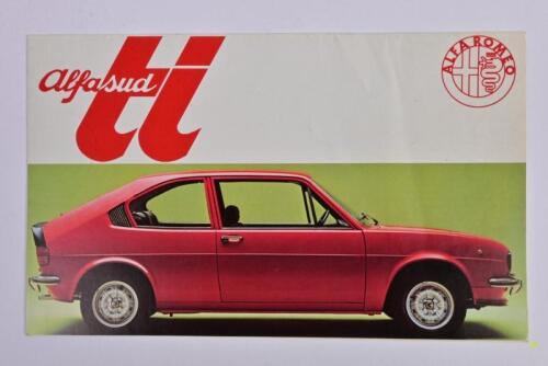 ALFA ROMEO: An original Alfa Romeo Alfasud ti colour sales brochure. English text
