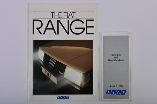 FIAT: Two Fiat UK sales brochures. 1986 'THE FIAT RANGE' sales brochure