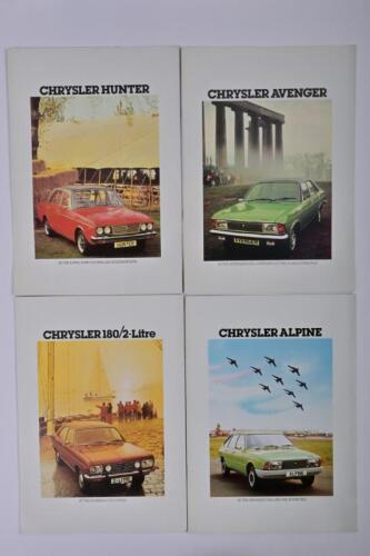 CHRYSLER: Four August 1977 Chrysler colour sales brochures. 180/2-Litre, Alpine, Avenger, Hunter models