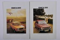 SIMCA: Two August 1977 Simca sales brochures covering 1000 & 1100 models