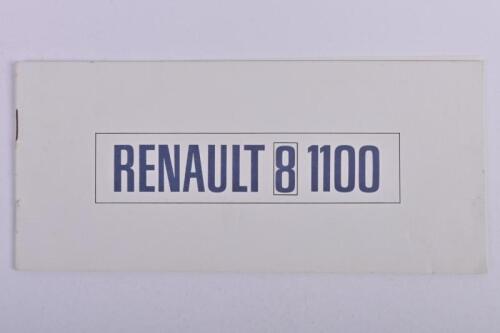 RENAULT: An original and impressive Renault 8 1100 sales brochure. English text