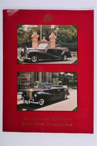 ROLLS-ROYCE: An interesting set of documents outlining the sale of two 1959 Rolls Royce Silver Wraith Tourers by the Australian Commonwealth Government in 1987