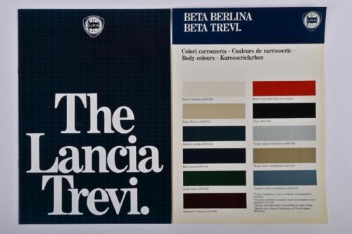 LANCIA: A 1981 Lancia Trevi colour sales brochure. With Lancia 'BETA BERLINA BETA TREVI' colour chart