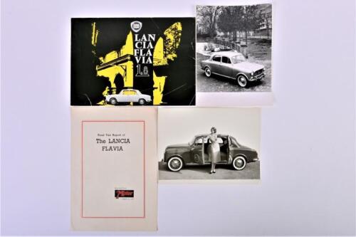 LANCIA: Four Lancia items. Lancia Flavia 1.8 sales brochure & Lancia Appia photographs