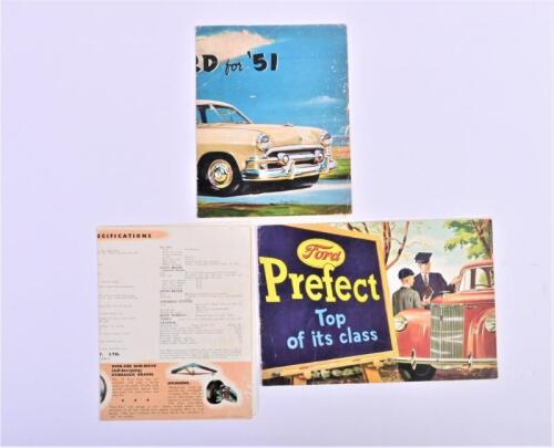 FORD: Three Ford sales literature items. Ford Motor Company of Australia - 'Ford For 51' & Ford Prefect sales brochures