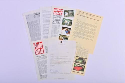 BITTER: An assortment of documents relating to Bitter-Automobile