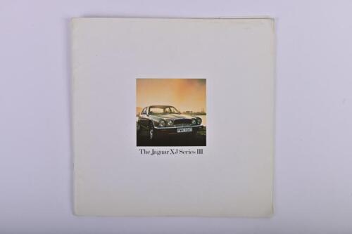 JAGUAR: A large format Jaguar XJ Series III sales brochure. XJ 3.4, 4.2, 5.3 Series III models specification sheets