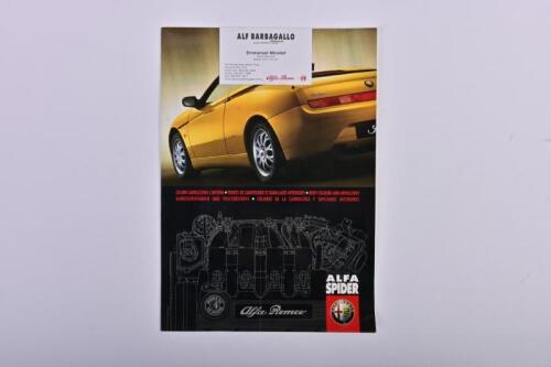 ALFA ROMEO: A 1999 Alfa Romeo Alfa Spider colour chart