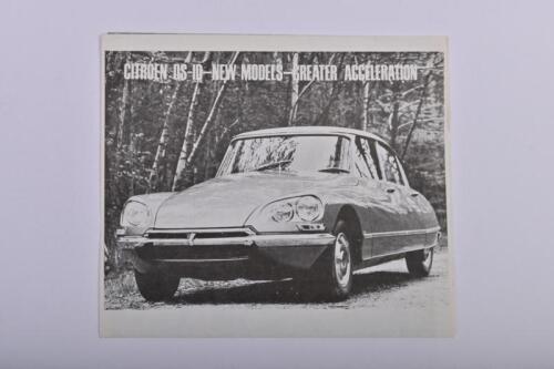 CITROEN: A rare 1968 Australian prepared 'CITROEN DS-ID-NEW MODELS-GREATER ACCELERATION' sales brochure