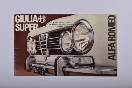 ALFA ROMEO: An original Alfa Romeo Giulia Super sales brochure