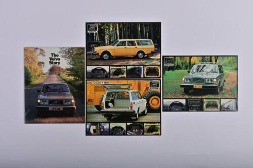 VOLVO: Four late 1970's sales brochures and Volvo model range magazine. 245 GL, 245 2SL and 265 GLE model sales brochures