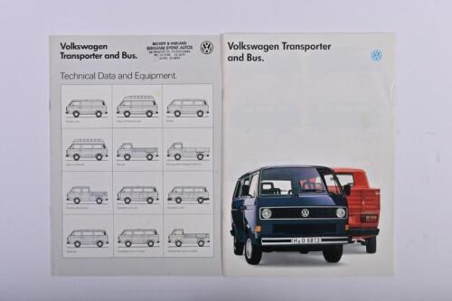 VOLKSWAGEN: A 1988 Volkswagen Transporter and Bus sales brochure. Separate 1988 Technical Data and Equipment booklet