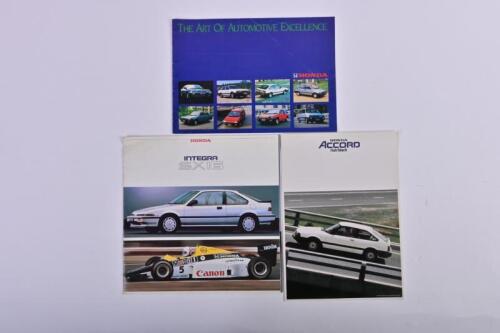 HONDA: Three Honda sales brochures. Honda Integra SX16 fold-out sales brochure