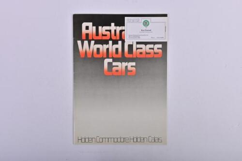 HOLDEN: A 1984 'Australia's World Class Cars - Holden Commodore.Holden Calais' (VK) sales brochure