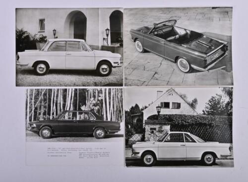 BMW: Four black of white press photos of various BMW models.