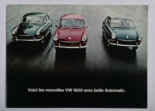 VOLKSWAGEN: A 1967 1600 sales brochure. French text
