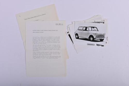 MINI (INNOCENTI): A collection of 1965/66 Mini Minor MK2 (Innocenti) press information. Black and white Press Photos