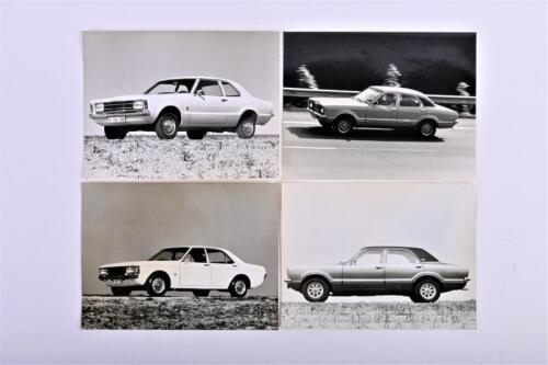 FORD: A group of four black and white press photos of 1970's Ford Taunus and Consul models