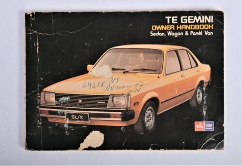 HOLDEN: A Holden 'TE GEMINI OWNER HANDBOOK Sedan, Wagon, & Panel Van'