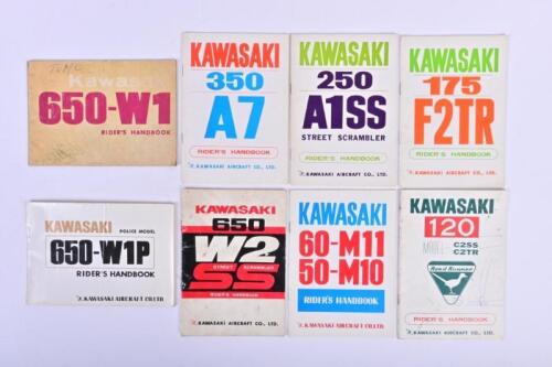 KAWASAKI: A collection of original Kawasaki Rider's Handbook's. Various Models