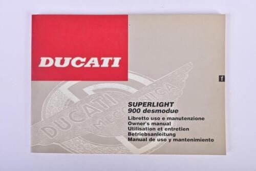 DUCATI: An October 1992 'DUCATI SUPERLIGHT 900 desmodue' Owner's Manual