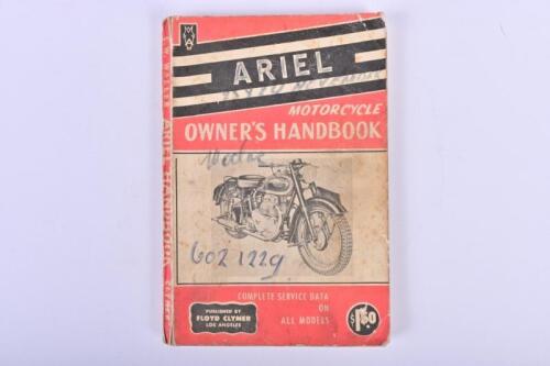 ARIEL: 'ARIEL HANDBOOK' softcover Motorcycle Owner's Handbook by C.W.Waller (Service Manager, Ariel Motors Ltd.). Original