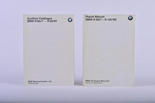BMW MOTORCYCLE: Original BMW Motorcycle Repair Manual and Parts Catalogue. 1984 'Repair Manual BMW R 60/7 - R 100 RS' & 1986 'Auxiliary Catalogue BMW R 60/7 - R 80 RT' parts catalogue