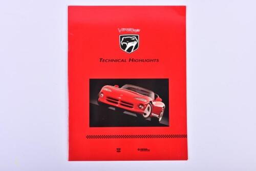 VIPER: A 1992 'VIPER RT/10 sales brochure
