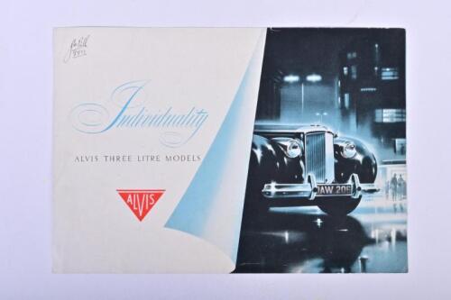 ALVIS: A 'ALVIS THREE LITRE MODELS' colour sales brochure