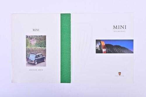 MINI: Two 1990's MINI sales brochures. 'MINI - BRITISH OPEN' & 'MINI BALMORAL' sales brochures