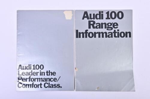 AUDI: Two Audi 100 sales brochures. Circa 1960's & 1970's sales brochures