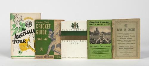 LAWS OF CRICKET: A collection of vintage cricket related booklets including the Laws of Cricket 1913