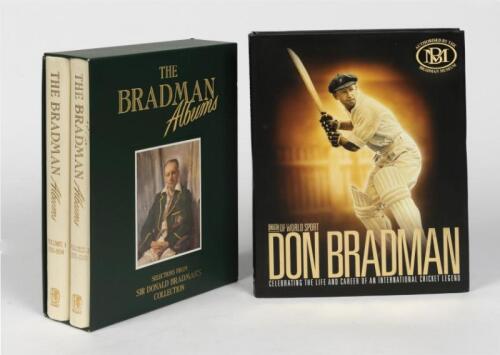 SIR DONALD BRADMAN: Three volumes relating to Sir Donald Bradman, Celebrating the Life of and Career of an International Cricket Legend and The Bradman Albums (volumes 1 and 2)